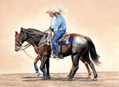 Western, Equine Art - Sorrel and Roan